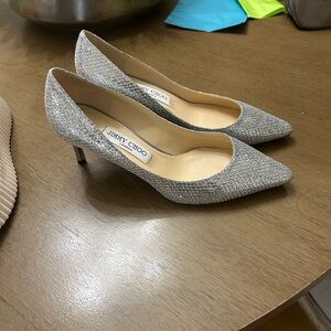 Jimmy Choo Glittering Silver Pumps